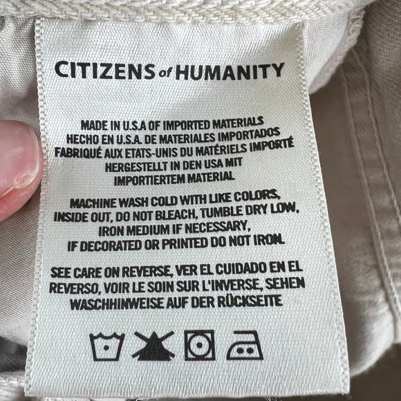 Citizens of Humanity Annabelle Beige Cut Off Shorts Mid-Rise Button-Fly Size 25 - Picture 9 of 10